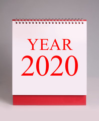 Simple desk calendar for New Year 2020.
