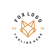 fox head outline vector icon logo illustration design