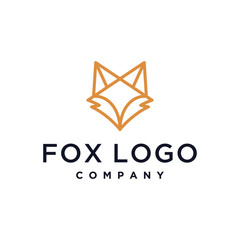 Naklejka premium fox head outline vector icon logo illustration design