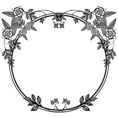 Style decoration wreath frame, with texture elegant, design of card. Vector