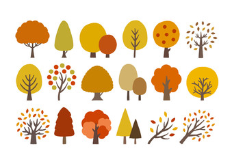 木アイコン色々秋