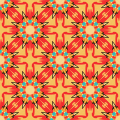 color tribal vintage seamless pattern