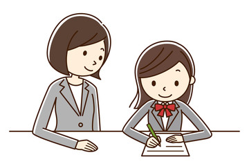 女子学生　勉強