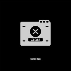 white closing vector icon on black background. modern flat closing from web concept vector sign symbol can be use for web, mobile and logo.