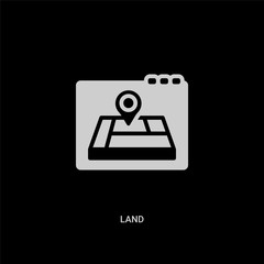 white land vector icon on black background. modern flat land from web concept vector sign symbol can be use for web, mobile and logo.