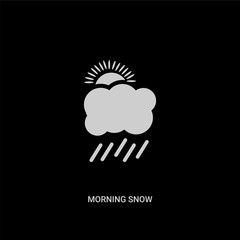 white morning snow vector icon on black background. modern flat morning snow from weather concept vector sign symbol can be use for web, mobile and logo.
