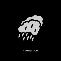 white summer rain vector icon on black background. modern flat summer rain from weather concept vector sign symbol can be use for web, mobile and logo.