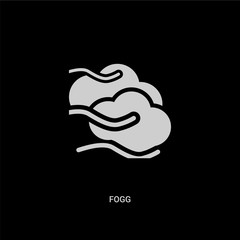 white fogg vector icon on black background. modern flat fogg from weather concept vector sign symbol can be use for web, mobile and logo.