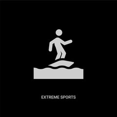 white extreme sports vector icon on black background. modern flat extreme sports from user concept vector sign symbol can be use for web, mobile and logo.