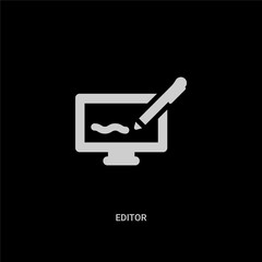 white editor vector icon on black background. modern flat editor from ui concept vector sign symbol can be use for web, mobile and logo.