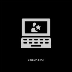 white cinema star vector icon on black background. modern flat cinema star from ui concept vector sign symbol can be use for web, mobile and logo.