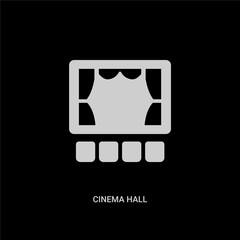 white cinema hall vector icon on black background. modern flat cinema hall from ui concept vector sign symbol can be use for web, mobile and logo.