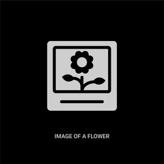 white image of a flower vector icon on black background. modern flat image of a flower from ui concept vector sign symbol can be use for web, mobile and logo.