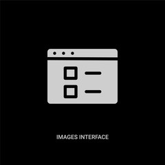 white images interface vector icon on black background. modern flat images interface from ui concept vector sign symbol can be use for web, mobile and logo.