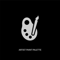 white artist paint palette vector icon on black background. modern flat artist paint palette from ui concept vector sign symbol can be use for web, mobile and logo.
