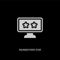 white rounded point star vector icon on black background. modern flat rounded point star from ui concept vector sign symbol can be use for web, mobile and logo.