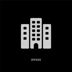 white offices vector icon on black background. modern flat offices from ui concept vector sign symbol can be use for web, mobile and logo.