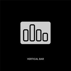 white vertical bar vector icon on black background. modern flat vertical bar from ui concept vector sign symbol can be use for web, mobile and logo.