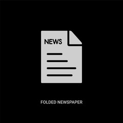 white folded newspaper vector icon on black background. modern flat folded newspaper from ui concept vector sign symbol can be use for web, mobile and logo.