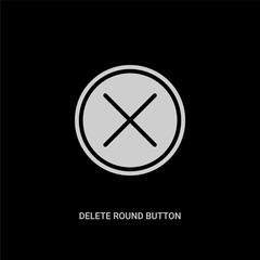 white delete round button vector icon on black background. modern flat delete round button from ui concept vector sign symbol can be use for web, mobile and logo.
