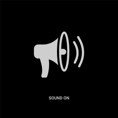 white sound on vector icon on black background. modern flat sound on from ui concept vector sign symbol can be use for web, mobile and logo.