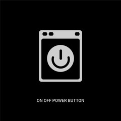 white on off power button vector icon on black background. modern flat on off power button from ui concept vector sign symbol can be use for web, mobile and logo.