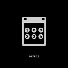 white metrize vector icon on black background. modern flat metrize from ui concept vector sign symbol can be use for web, mobile and logo.