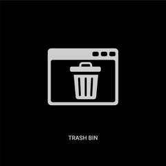 white trash bin vector icon on black background. modern flat trash bin from ui concept vector sign symbol can be use for web, mobile and logo.