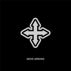 white move arrows vector icon on black background. modern flat move arrows from ui concept vector sign symbol can be use for web, mobile and logo.