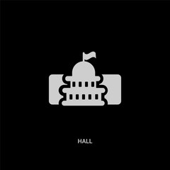 white hall vector icon on black background. modern flat hall from ui concept vector sign symbol can be use for web, mobile and logo.