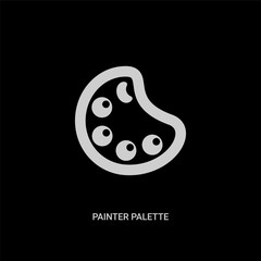 white painter palette vector icon on black background. modern flat painter palette from ui concept vector sign symbol can be use for web, mobile and logo.