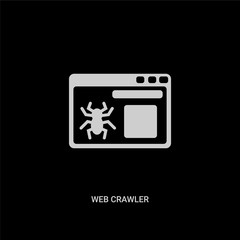 white web crawler vector icon on black background. modern flat web crawler from ui concept vector sign symbol can be use for web, mobile and logo.
