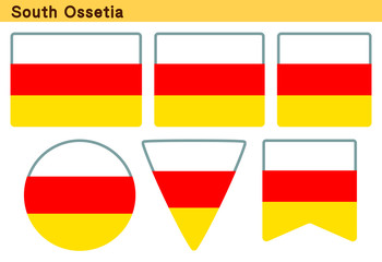 「南オセチアの国旗」6個の形のアイコンデザイン