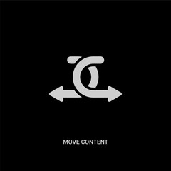 white move content vector icon on black background. modern flat move content from ui concept vector sign symbol can be use for web, mobile and logo.