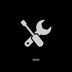 white make vector icon on black background. modern flat make from ui concept vector sign symbol can be use for web, mobile and logo.