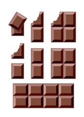 vector chocolate bar pieces