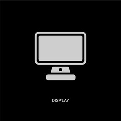 white display vector icon on black background. modern flat display from ui concept vector sign symbol can be use for web, mobile and logo.