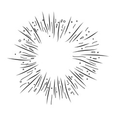 vector abstract sketch of radial burst