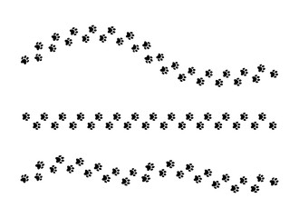 vector set foot prints of a dog