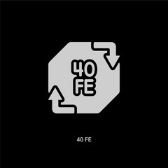 white 40 fe vector icon on black background. modern flat 40 fe from ui concept vector sign symbol can be use for web, mobile and logo.