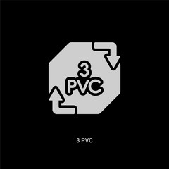 Fototapeta premium white 3 pvc vector icon on black background. modern flat 3 pvc from ui concept vector sign symbol can be use for web, mobile and logo.