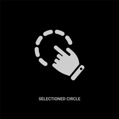 white selectioned circle vector icon on black background. modern flat selectioned circle from ui concept vector sign symbol can be use for web, mobile and logo.