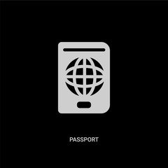 white passport vector icon on black background. modern flat passport from travel concept vector sign symbol can be use for web, mobile and logo.