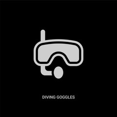 white diving goggles vector icon on black background. modern flat diving goggles from travel concept vector sign symbol can be use for web, mobile and logo.