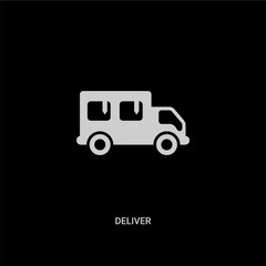 white deliver vector icon on black background. modern flat deliver from transport concept vector sign symbol can be use for web, mobile and logo.