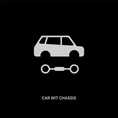 white car wit chassis vector icon on black background. modern flat car wit chassis from transport concept vector sign symbol can be use for web, mobile and logo.