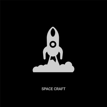 white space craft vector icon on black background. modern flat space craft from transport concept vector sign symbol can be use for web, mobile and logo.