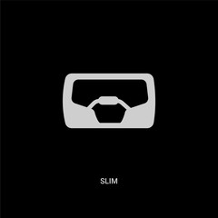 white slim vector icon on black background. modern flat slim from transport concept vector sign symbol can be use for web, mobile and logo.