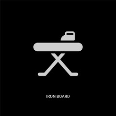 white iron board vector icon on black background. modern flat iron board from tools and utensils concept vector sign symbol can be use for web, mobile and logo.