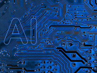 Abstract,close up of Mainboard Electronic computer background. (artificial intelligence, ai)